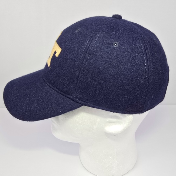 Vintage Georgia Tech Yellow Jackets Wool Leather Strapback Hat - Picture 4 of 7